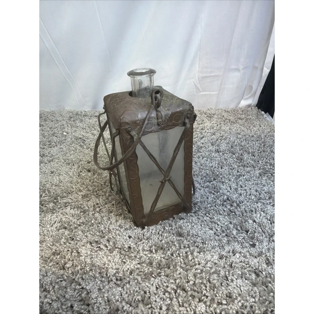 VINTAGE MID CENTURY STAMPED COPPER LANTERN DECANTER DENMARK MONSTERBESKYTTET